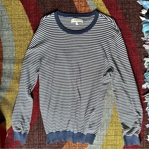 Hawker Rye - navy striped crewneck sweater